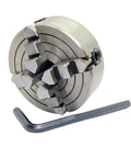 Beefy Tailstock Chuck System With 70mm Four Jaw Lathe Chuck M14 X 1 Threaded Live Center And Pin Handle Keys For Pro Grade Tailstock Workholding