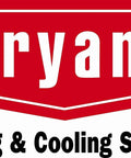 Bryant brand logo for heating and cooling systems on a red background, showcasing HVAC services.