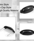 Six Pack Antique Black Cabinet Drawer Pulls With Three And A Half Inch Center To Center Hole Vintage Shell Metal Handles