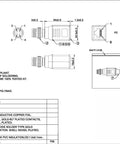 Technical drawing of M12 To RJ45 Ethernet Adapter Cat6 Shielded IP67 Waterproof Bulkhead Connector with dimensions and specifications.