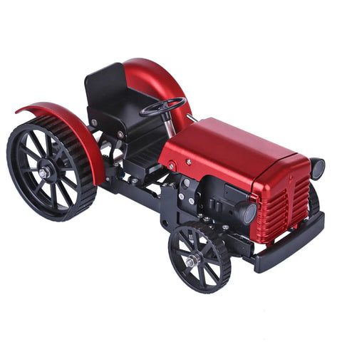 Dope Metal DIY Tractor Engine Kit With Suspension And Lights App Remote Control For STEM And Science Demo, red metal tractor model