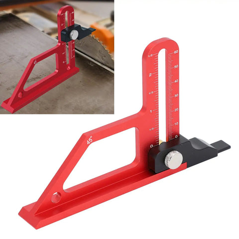 Table Saw Height Gauge 0 To 60mm Depth Setup Tool With 45 Degree Angle For Precise Alignment and Quick Lock Calibrations