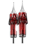 Top Shelf 5RL Round Liner Tattoo Needle Cartridges, 20Pcs Disposable with Membrane, 316L Stainless Steel in red casing