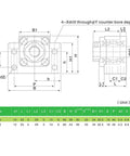 Technical diagram of BK12 bearing block from Fixed And Floating Ball Screw Set For SFU1605 With BK12 BF12 Bearing Blocks and Mounts