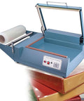 LKJUIO Manual Pulse Heat Sealer And Shrink Wrap Cutter Machine with POF film roll for easy packaging and sealing.