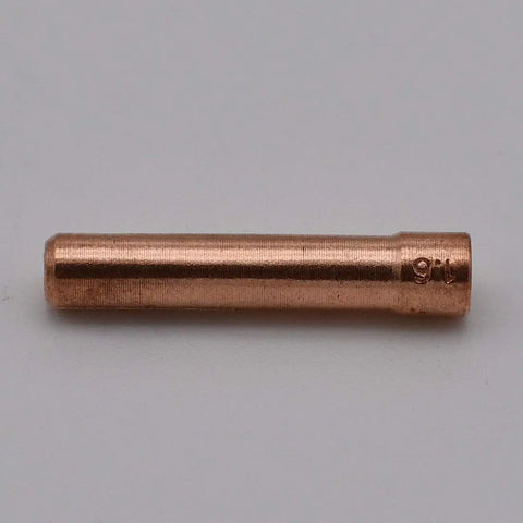 Copper collet for TIG Gas Lens Collet Body Set for WP 9 20 25 Torch, one sixteenth inch size, side view with engraved marking.