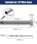 Dimensions of 20 Pack Stemball Swage Dead End Invisible Cable Railing Kit Terminal for One Eighth Inch Deck Cable