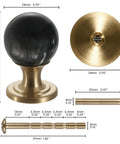 2 Pack Brass Cabinet Knobs And Pulls Set With Round Copper Base Vintage Hardware Handles For Dresser Kitchen Closet Cupboard Drawer Black Finish Durable Solid Brass Core with dimensions