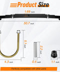Built To Last Rear Leaf Spring Swap Kit For Club Car Precedent Golf Carts showing dimensions of springs and U bolts.