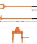 50 Inch All Steel Pallet Breaker With Non Slip Grip, Heavy Duty Industrial Deck Board Removal Tool shown in full length and dimensions