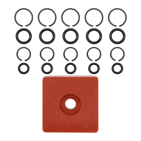 Five Plus Five Sets Three Eighths And One Half Inch Impact Wrench Retainer Rings With An O Ring And Install Tool displayed