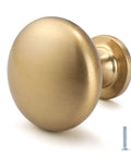 Solid Zinc Alloy Aged Brass Cabinet Knob with screws, shown in vintage champagne bronze finish, one and one fifth inch diameter