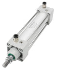 Beefy Pneumatic Air Cylinder 1-1/4 Inch Bore, 3.94 Inch Stroke, double acting with single rod, shown with M10x1.25 threaded rod.