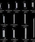 Heavy Duty Steel Wire Extension Spring Replacement Kit, 200 Piece Spring Assortment With Zinc Plated Coils displayed on black background