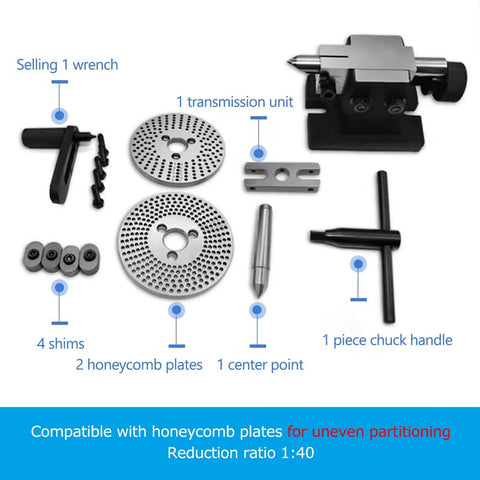 Rock Solid Hella Durable 4 5 6 8 Hole Indexing Head With No Sweat Setup And Smooth Operation parts including transmission unit and honeycomb plates.