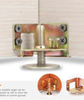 Close-up of 10 Pack Adjustable Furniture Feet Levelers for tables, chairs, and cabinets, heavy duty galvanized threaded feet.