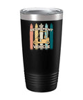 My Retirement Vehicle Golf Cart Tumbler 20 Oz Black Stainless Steel Double Wall Insulated Coffee Cup with graphic design.