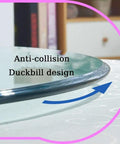Tempered Glass Lazy Susan Turntable 24 Inch Large Round Rotating Serving Tray for Home Kitchen with anti-collision edge