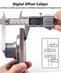 Offset Jaw Caliper 8 Inch 200mm Stainless Steel Vernier Caliper With Inch And Metric Readouts, High Resolution 0.01mm 0.0005in display
