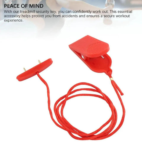Treadmill Key 2 Pack With Magnetic Emergency Stop Switch Universal Fit, red ABS key with clip and cord for JX ZXCH ISPO treadmills.