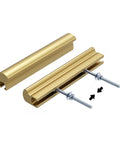 25 Pack Adjustable Cabinet Handles Gold Brass Drawer Pulls Center To Center Adjustable 1 To 4 Inches showing screws