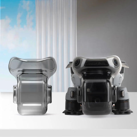 Anti Scratch Gimbal Lens Cap For Air 3S Drone Protective Cover Durable PC Material displayed next to Air 3S drone
