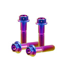 Premium Grade Titanium Flanged Hex Head Bolts M10 X125 Pitch X73mm in vibrant colors for motorcycle brake calipers.