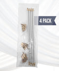 White Swivel Sash Curtain Rods With Brass Ends, Set Of 4 Adjustable 11 To 19 Inches Easy Install Metal Rods For Doors Windows And Sidelights Built To Last With Tough As Nails Brackets in package