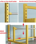 Close-up of Hardcore Two In One Industrial Packing Station With Smooth As Butter Glide Cutter and Heavy Duty Bubble Wrap Dispenser, showing adjustable features.