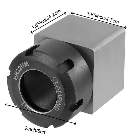 ER 32 Collet Block Square Hardened Steel Fast Set Up Spring Chuck Block With Collet Nut for CNC Milling Lathe Engraving Tool