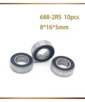 Groove Bearings 688-2RS Set Of 10 For Rail Linear Motion Systems, 3D Printer Parts And Industrial Automation Equipment, Pro Grade Smooth Rolling Support For Precise Motion 8x16x5mm sealed ball bearings