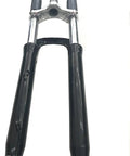 Black 26 Inch Triple Tree Front Suspension Fork With Double Shoulder Mounts For 26 Inch Mountain Bikes One Eighth Inch Headset Disc Brake Compatible Fits 44mm Head Tube And 28.6 Fork Ride Ready 26x2.325 Tire Width