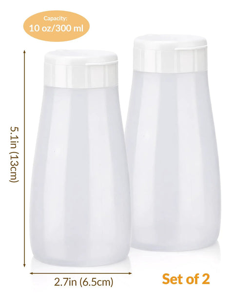Top Shelf Soft Parmesan Cheese Shaker Set Squeezable Spice Jars With Wide Opening Heavy Duty Plastic Seasoning Dispensers. Set of 2, 10 oz capacity.