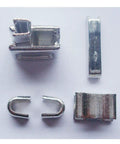 Two Sets Silver 10 Metal Zipper Sliders With Retainer Insertion Pins For Metal And Resin Zippers on white background