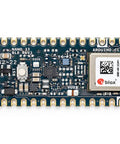Nano 33 BLE Rev2 Microcontroller Board With nRF52840 Bluetooth Low Energy MicroPython Support, top view showcasing components and USB port.
