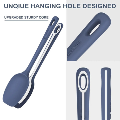 Top Shelf Silicone Spatula Set Five Piece Kit Heat Resistant Up To Six Hundred Degrees Seamless Handle Kitchen Cooking Tools Easy Wash Nonstick Baking Essential Gear with unique hanging hole design.