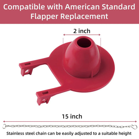 2 Inch Universal Toilet Tank Flapper Replacement, 2 Pack, Durable Rubber Seal With Stainless Steel Chain, Fits American Standard Kohler Gerber Toto Toilets, Water Saving, High Performance, No Fuss Easy Install.