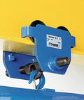Overhead Push Beam Trolley Heavy Duty 2 Ton Capacity, 4000 Lb Load Rating, flange adjustment with crank, blue alloy steel
