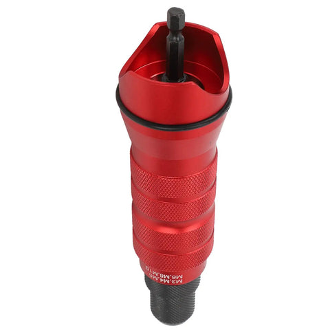 Rivet Nut Drill Adapter Kit With Six Heads And 150 Nuts, Converts Your 18V To 24V Drill Into A Badass Nutsert Installer, Includes M3 To M10 Nuts And Wrench, Great For Aluminum And Steel Projects, red M3-M10 adapter head