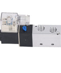 Internally Piloted 5 Way 2 Position Pneumatic Solenoid Valve, DC 12V Control For Reversing Air Flow In Industrial Automation