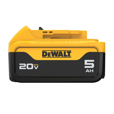 20V Max Lithium Ion Battery Two Pack With 5 Ah Capacity Pink Edition For Cordless Power Tools Compatible With 20V Max Models DCB205 2C Replacement Long Lasting Power And Reliable Runtime, showing one battery with 5Ah label