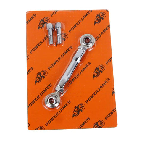 Chrome Shifter Linkage Rod Adjustable 4.0in To 5.5in For Harley V Twin Mid Control Bikes 1986 To 2025 Street Bob Low Rider S Softail Standard Dyna Aluminum 6061 T6 Chrome Plated, chrome linkage rod with bolts
