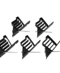 Heavy Duty Multi Cable Clips set of five black wire stackers with nails for securing messy wires in any workspace or home setup.