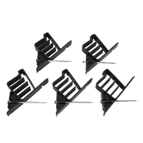 Heavy Duty Multi Cable Clips set of five black wire stackers with nails for securing messy wires in any workspace or home setup.