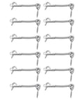 12-piece Stainless Steel Gate Latch Kit with Hook and Eye Fasteners for outdoor privacy security, rustproof hardware set.