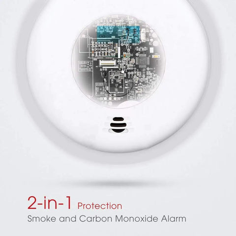 2 In 1 Battery Operated Smoke And Carbon Monoxide Alarm For Home Basements Travel Office Bedroom Living Room And Car With UL 217 And 2034 Compliance