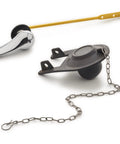 Front Mount Chrome Toilet Handle Replacement Kit With 2 Inch Universal Flapper And Stainless Steel Flapper Chain.