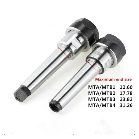 Solid 1 PC ER Collet Chuck Holder For CNC Tooling With High Hardness Precision Thread And Smooth Surfaces, displaying two sizes.