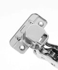 Close-up of Two Pack 165 Degree Soft Close Cabinet Hinges With Concealed Metal Dampening for kitchen cabinets and wardrobes.