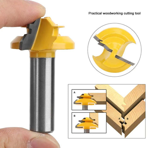 Get Your 45 Degree Router Bit For Woodworking Projects That Rock, Premium Cemented Carbide Mortise And Tenon Knife With Durable Cutter Design Built Heavy Duty For Sharp Milling Tasks Every Time, showcasing a detailed router bit cutting tool with carbide edges.